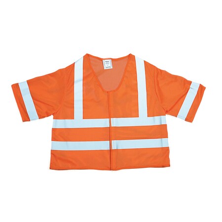 Mutual Industries Hi-Vis Vest w/Sleeves 3XL-L Class 3 , Velcro M16362-6