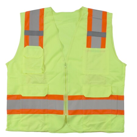 Mutual Industries High Visibility Polyester ANSI Class, PK2, Polyester, LIME, Size X-Large M16369-0-4