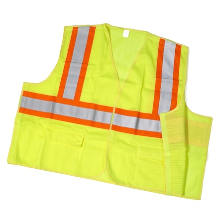 Mutual Industries Hi-Vis Safety Vest X-L Class 2 2 PK M16387-0-4