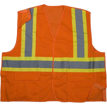 Mutual Industries Hi-Vis Safety Vest 2XL- L Class 2 2 PK M16388-0-5