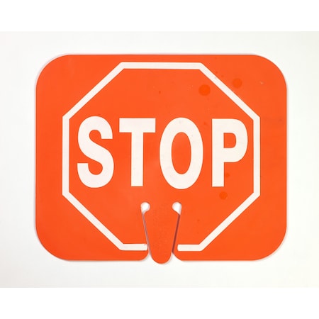 Mutual Industries Cone Sign, Stop, PK2, 8 Inch Height, .5 inch Width M17729-0-4