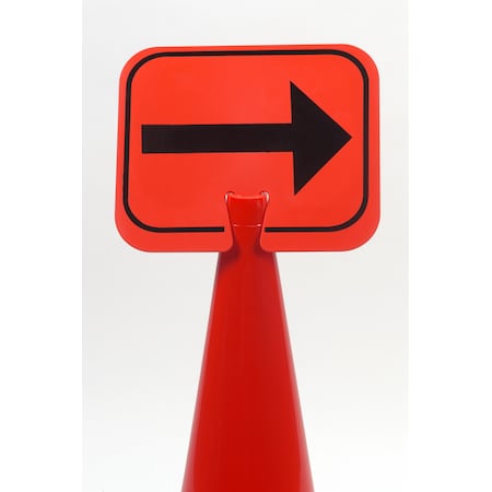 Mutual Industries Cone Sign, Right Arrow, PK2, 8 Inch Height, .5 inch Width M17729-0-5