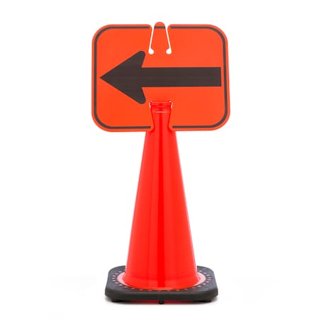 Mutual Industries Cone Sign, Left Arrow, PK2, 8 Inch Height, .5 inch Width M17729-0-6