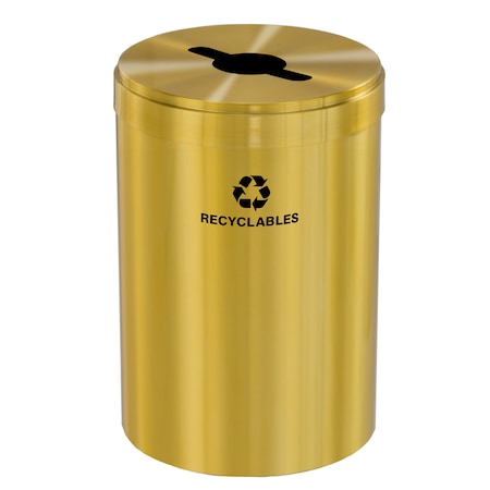 Glaro 33 gal Round Recycling Bin, Satin Brass M-2032BE-BE-M2