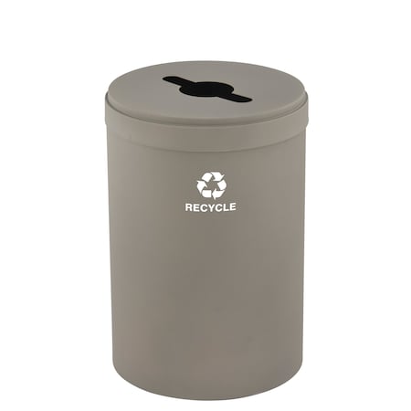Glaro 41 gal Round Recycling Bin, Nickel M-2042NK-NK-M5