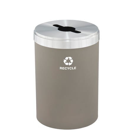 Glaro 41 gal Round Recycling Bin, Nickel/Satin Aluminum M-2042NK-SA-M5