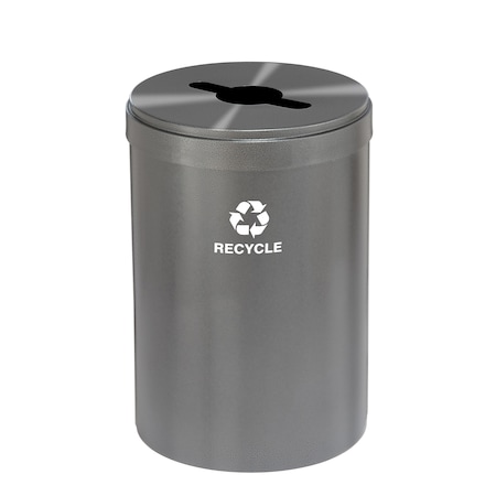 Glaro 41 gal Round Recycling Bin, Silver Vein M-2042SV-SV-M5