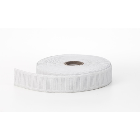 Pearl No Roll Elastic, White, 1", 10 yd., PK2, White, Polyester/rubber, 4 L, 4 W M3020-0000-10