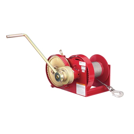 Thern Spur Gear Hand Winch, 4000Lb W/ Brake F M452B-A