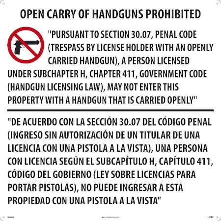 Nmc Texas Open Carry Handgun Law M461ACP