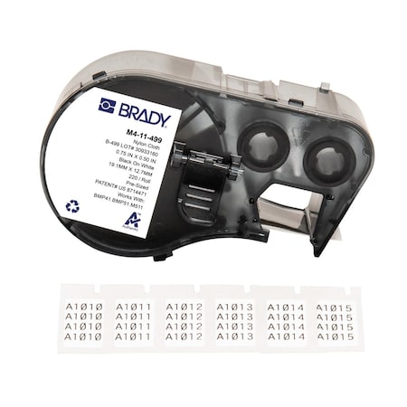 Brady Label/RibbonCartridge, White, Matte, 3/4inW M4-11-499