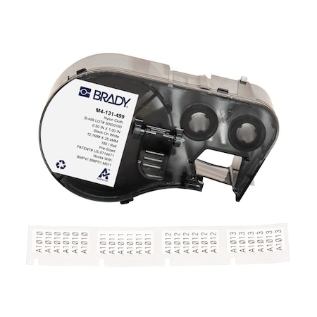 Brady Label/RibbonCartridge, White, Matte, 1inW M4-131-499