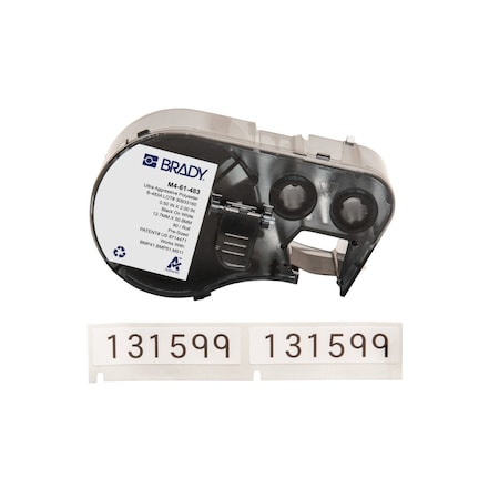 Brady Label/RibbonCartridge, White, Gloss, 1/2inW M4-61-483