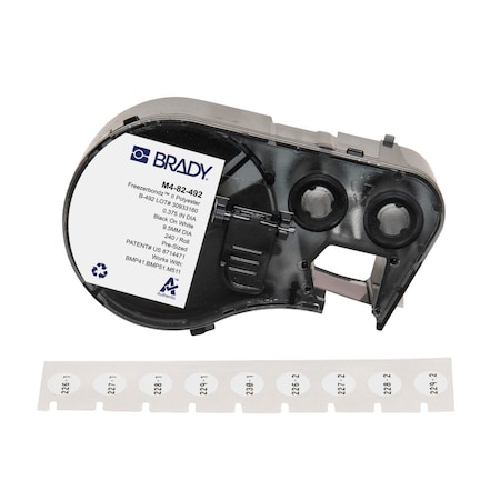 Brady Label/RibbonCartridge, White, Matte, 3/8inW M4-82-492