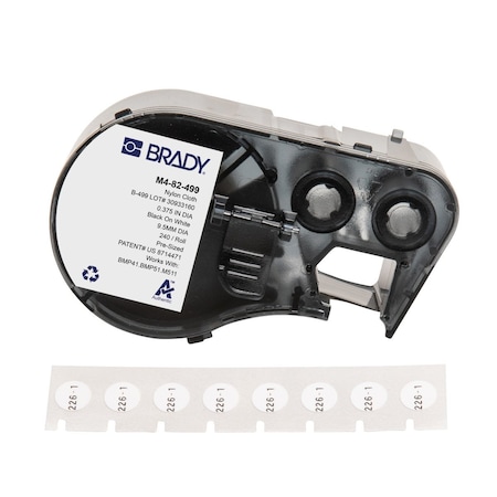 Brady Label/RibbonCartridge, White, Matte, 3/8inW M4-82-499