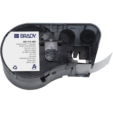 Brady Label/RibbonCartridge, White, 1-1/2inW M5-113-490