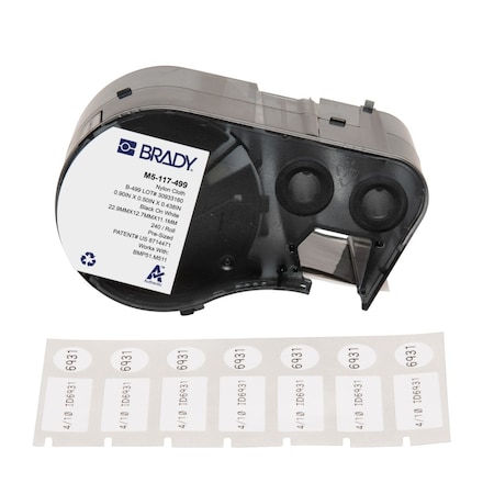 Brady Label/RibbonCartridge, White, 29/32inW M5-117-499