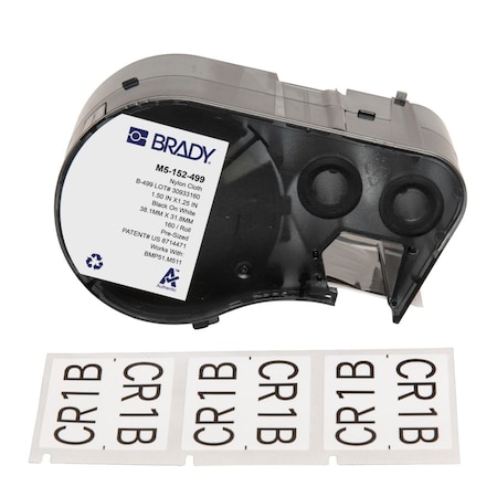 Brady Flag Label, White, Nylon, 1-1/2 in W M5-152-499