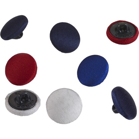 Pearl Satin Covered Buttons, 24 Ligne 5/8", PK3, White, Satin/metal, 3 L, 3 W M6024-0000-24