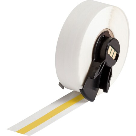 Brady ContinuousLabelStock, Yellow, Gloss, 1/4inW M6C-250-439-YL
