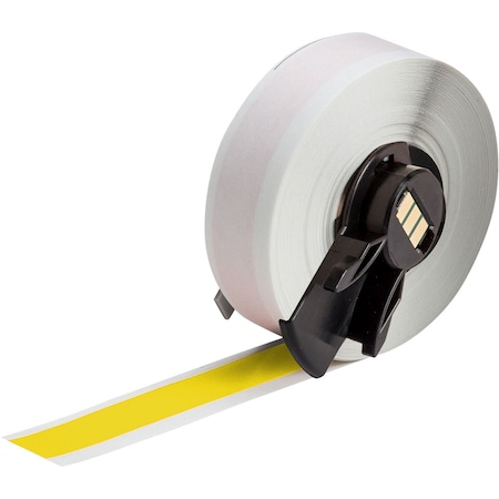 Brady ContinuousLabelStock, Yellow, Gloss, 1/2inW M6C-500-595-YL