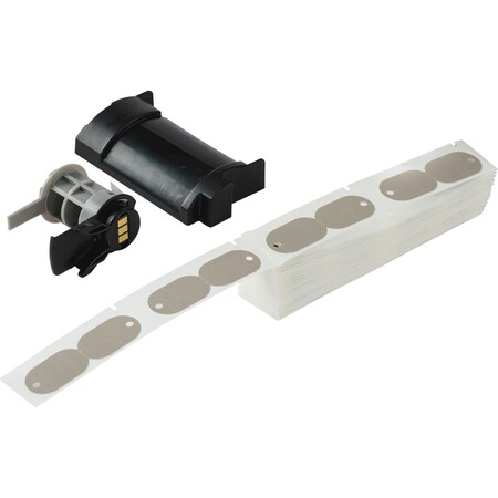 Brady Tag Label, Gray, Polyethylene, 3/4 in W M6-144-145-GY