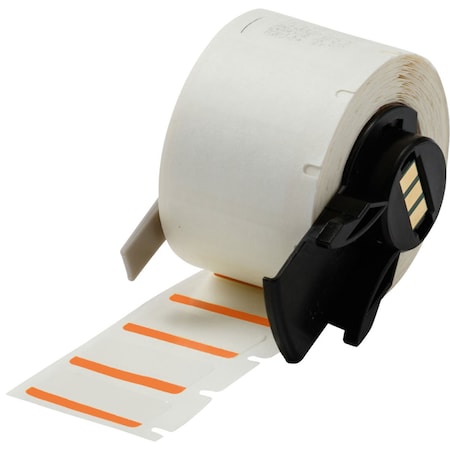 Brady Pre-CutLabelStockRoll, White/Orange, Gloss M6-17-494-OR