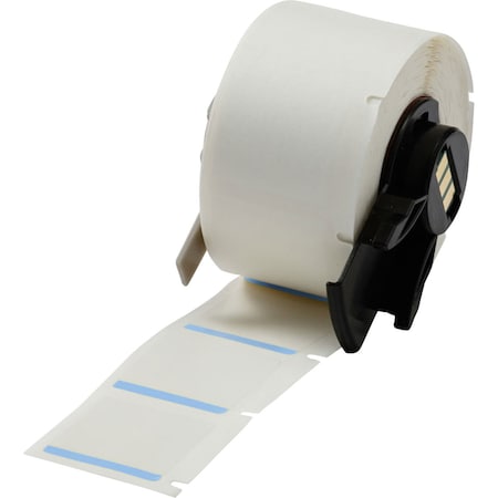 Brady Pre-CutLabelStockRoll, Blue/White, Gloss M6-19-494-BL