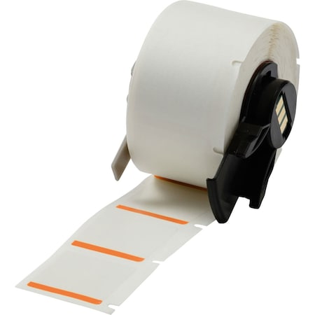 Brady Pre-CutLabelStockRoll, Orange/White, Gloss M6-19-494-OR