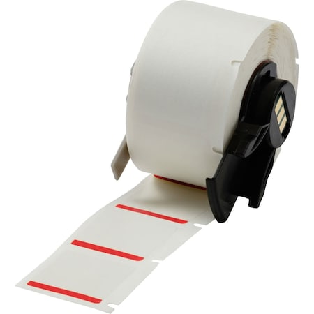 Brady Pre-CutLabelStockRoll, Red/White, Gloss M6-19-494-RD