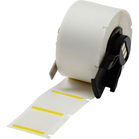 Brady Pre-CutLabelStockRoll, Yellow/White, Gloss M6-19-494-YL