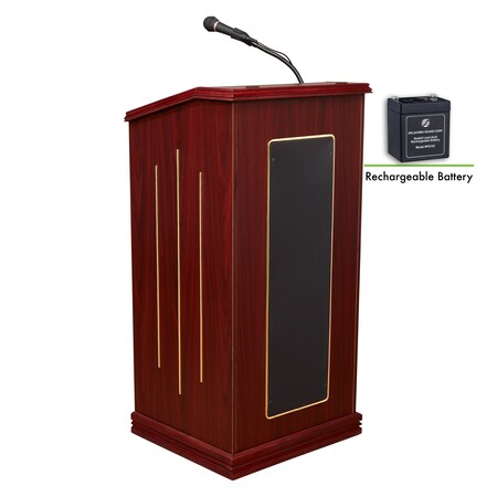 Oklahoma Sound Prestige Lectern and Rechargeable Battery, Mahogany M711-MY