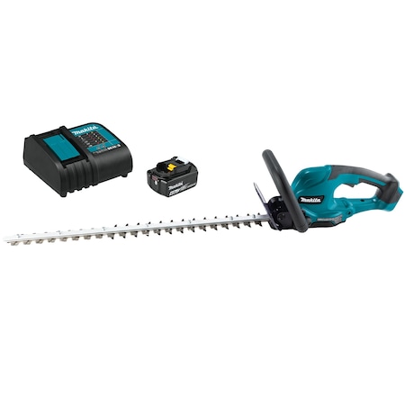 Makita Cordless Battery-Powered Hedge Trimmer Kit, Double-Sided 24 in L Blade XHU10SM1