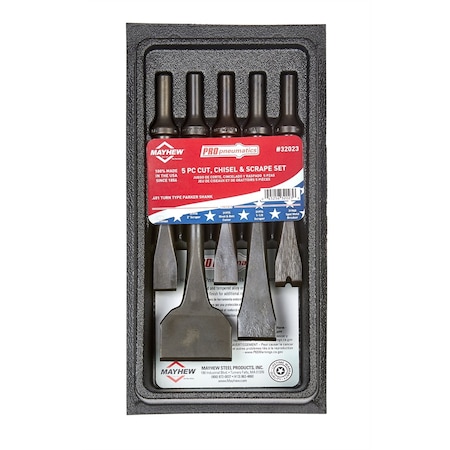 Mayhew Pneu Cut Chisel Scrape Set, 5PC 32023