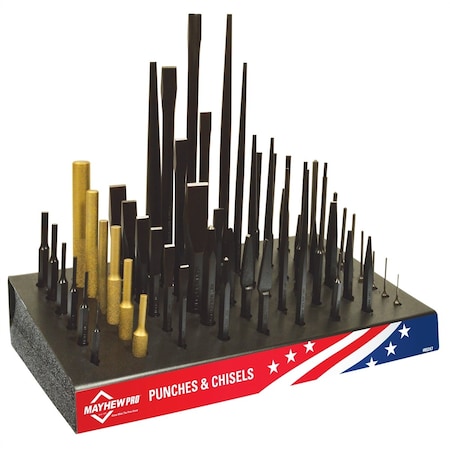 Mayhew Punch/Chisel Display, 57 pcs. 80247