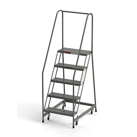 Ega Products Industrial Rolling Ladder, 5 Steps, 24"W Perforated Tread, 450 lbs. Capacity B5026HSU