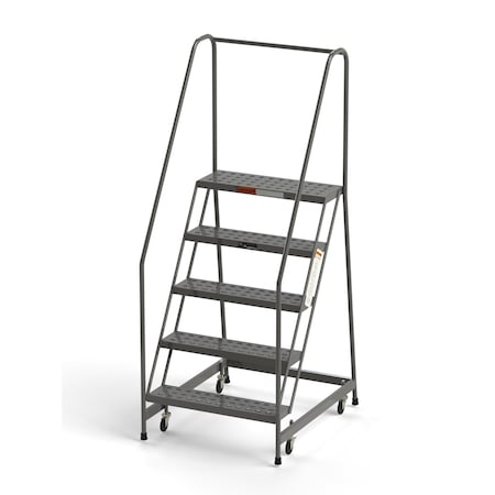 Ega Products Industrial Rolling Ladder, 5 Steps, 30"W Perforated Tread, 450 lbs. Capacity B5032HSU