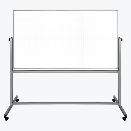 Luxor 72 in  x 40 in  Mobile Magnetic Combination Ghost Grid/Whiteboard MB7240LB