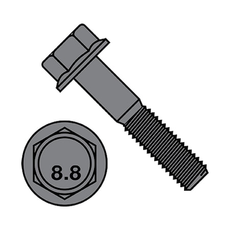 ZORO SELECT M6-1.0X60  DIN6921 8.8 FLANGE BOLT PLAIN M660BF8P