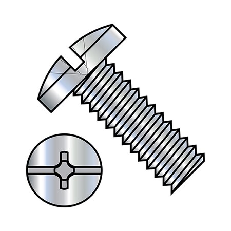 Zoro Select #6-32 x 1/4 in Combination Phillips/Slotted Binding Machine Screw, Zinc Plated Steel, 10000 PK 0604MCB