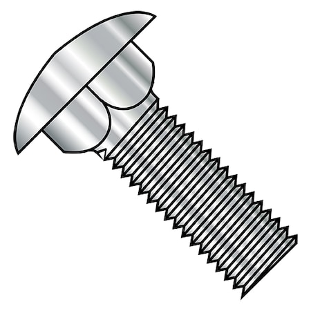 Zoro Select Carriage Bolt, 100 mm L, 18-8 Stainless Steel, Plain, 100 PK M12100D603A2