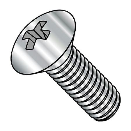 Zoro Select M6-1.00 x 16 mm Phillips Oval Machine Screw, Plain A2 Stainless Steel, 2000 PK M616D966A2