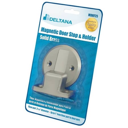 Deltana Magnetic Door Holder Flush 2-1/2" Diameter Blister Pack Satin Nickel MDHF25BP15