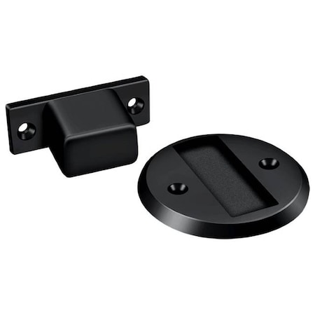 DELTANA Magnetic Door Holder Flush 2-1/2" Diameter Black MDHF25U19