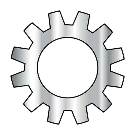 Zoro Select External Tooth Lock Washer, For Screw Size M2 18-8 Stainless Steel, Plain Finish, 10000 PK MD02WEA2