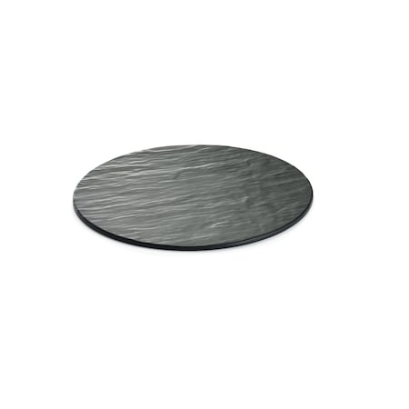 Tablecraft Frostone Slate 13" Rnd Mel Tray, Blk MG13