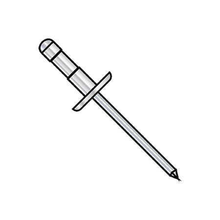 Zoro Select Blind Rivet, Low Profile Head, 1/8 in Dia., 0.354 in L, Steel Body, 10000 PK LS-0411