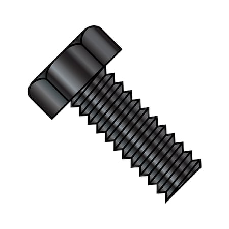 Zoro Select #10-24 x 1-1/4 in Hex Hex Machine Screw, Black Oxide Steel, 3000 PK 1020MHB