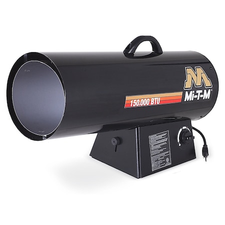 Mi-T-M Propane Forced Air, portable heater, Liquid Propane, Electronic, One-Touch, 8.7" Wx 25.1" L MH-0150-LM10