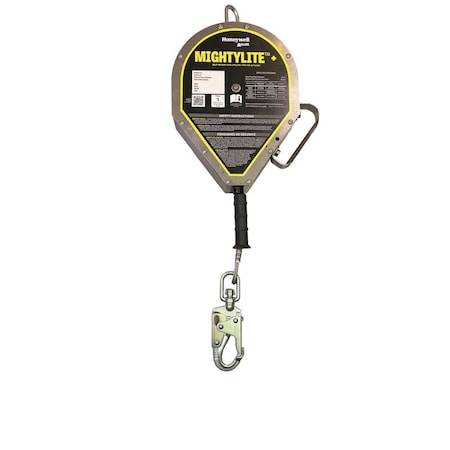 Honeywell Miller MIGHTYLITE+ Self-Retracting Lifeline, 50 ft. Length, Swivel Snap Hook, Stainless Steel, 1 Leg(s) MML-OSS1-01/50FT